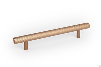 Poignée de meuble allongée Boto 160, aluminium doré brossé, Cava