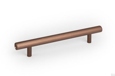 Poignée de meuble allongée Boto 160, aluminium brun brossé