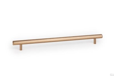 Poignée de meuble allongée Boto 320 en aluminium brossé doré Cava