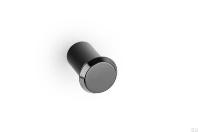 Bouton de meuble Phase 23 en aluminium noir titane poli PVD