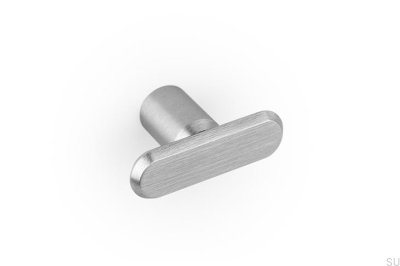 Bouton de meuble en aluminium T-Bar Fase 52, argent brossé