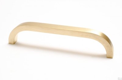 Poignée de meuble longue Slim 128 Or Laiton Brossé Non Peint