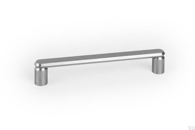 Poignée de meuble allongée Fase 160, aluminium argenté brossé