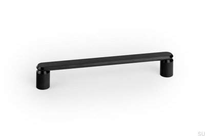 Poignée de meuble allongée Fase 160, aluminium noir brossé