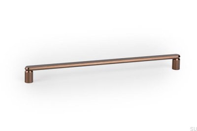 Poignée de meuble allongée Fase 320, brun aluminium brossé