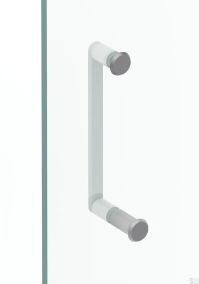 Bouton de porte de douche Phase 23 en aluminium argenté brossé