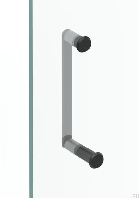 Poignée de porte de douche Phase 23, aluminium noir brossé