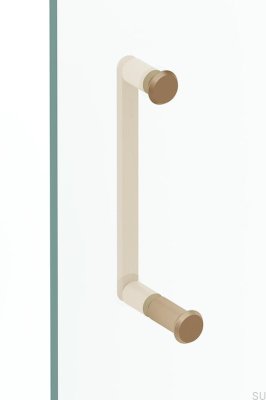 Poignée de porte de douche Phase 23 en aluminium brossé doré Cava