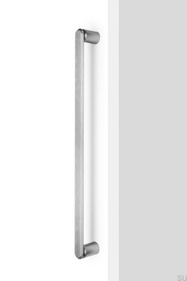 Poignée de meuble allongée Fase Big 480, aluminium argenté brossé