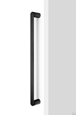 Poignée de meuble allongée Fase Big 480, aluminium, noir brossé