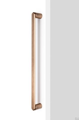 Poignée de meuble allongée Fase Big 480, aluminium doré brossé, Cava
