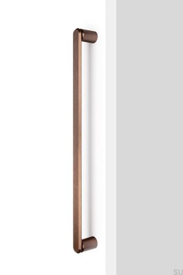 Poignée de meuble allongée Fase Big 480, aluminium brun brossé