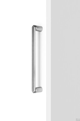 Poignée de meuble allongée à une face Fase Big 320 en aluminium argenté brossé