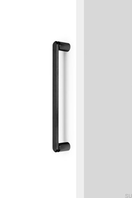 Poignée de meuble allongée Fase Big 320 à une face, aluminium, noir brossé