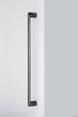 Poignée de meuble allongée à une face Fase Big 480 Aluminium Noir Titane Poli PVD