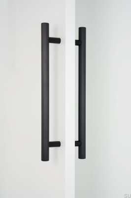 Poignée de meuble allongée double face Boto Big 320, en aluminium noir brossé