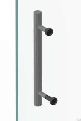 Poignée de porte de douche Boto 18 en aluminium brossé noir