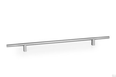 Poignée de meuble allongée Kumo 320 en aluminium argenté brossé