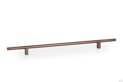 Poignée de meuble allongée Kumo 320 en aluminium brossé brun