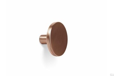 Bouton de meuble Como Big 41 en métal, marron brossé
