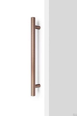 Poignée de meuble allongée Boto Big 320 à une seule face, aluminium, marron, brossée