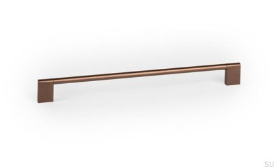 Poignée de meuble allongée Nexx 256 en aluminium brun brossé