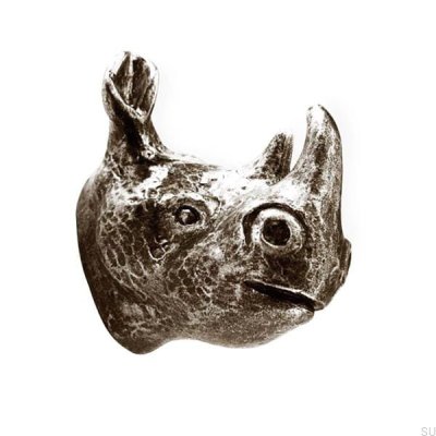 Bouton de meuble Noshörning Rhino Noir antique