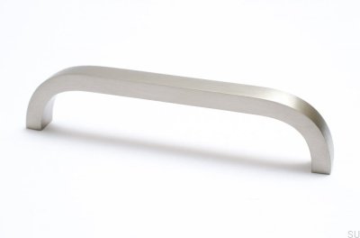 Poignée de meuble longue Slim 128, Argent, Acier, Brossé