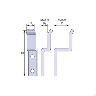 Poignée avec loquet pour fenêtre 5143 20 Nickel poli