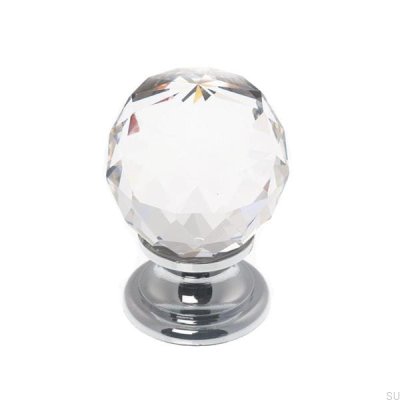 Bouton de meuble 9992 cristal Swarovski avec base en argent