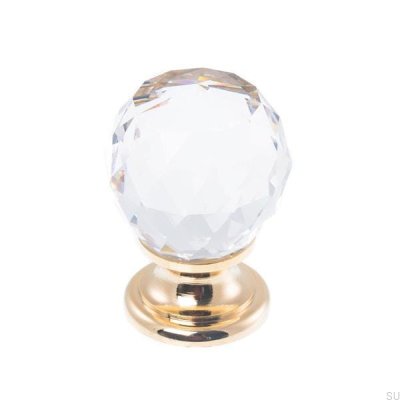Bouton de meuble 9993 cristal Swarovski avec base dorée
