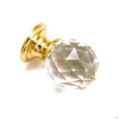 Bouton de meuble 9993 cristal Swarovski avec base dorée