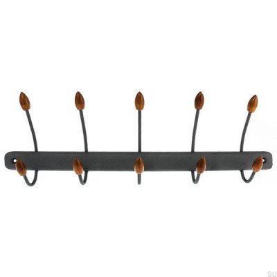 Support mural 80044 Gris avec extrémités en bois
