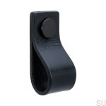 Uchwyt meblowy Loop 65 Czarna Skóra Czarna Stal