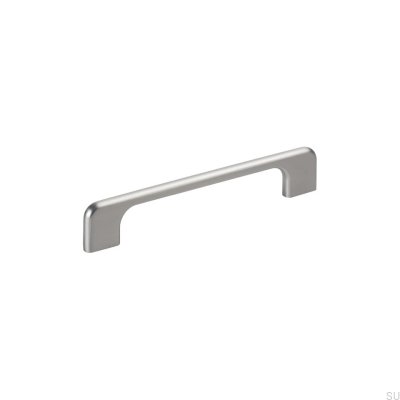 Poignée de meuble oblongue Doppia 128/160 aluminium argent