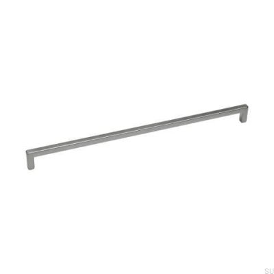 Poignée de meuble allongée 0143 492 Silver Brushed (aspect inox)
