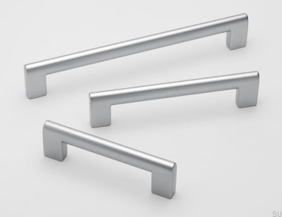 Poignée de meuble allongée 0112 Ara 96 Silver Brushed (aspect aluminium)